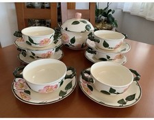 Villeroy & Boch Mettlach Suppenservice Wild Rose 6 Per. 13 tlg handgemalt Top