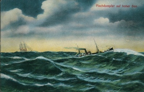 Fischdampfer auf hoher - , see