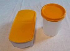Tupperware - 2 x Eidgenossen : Plus 350 ml + Rund 440 ml Mit Deckel Gelb Tupper