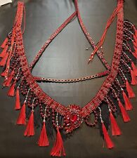 Araber Showhalfter- Set ,Pferdeschmuck Rot, Extra Breit, Pferd