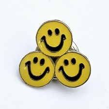 1" Metal Emaille Pin TRIPLE ACID HOUSE SMILEY Techno Trance TB-303 LSD 