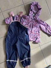 Topolino Regenjacke + Regenhose Kombi Mädchen Gr. 86 Lila Blau Herbst Matschhose