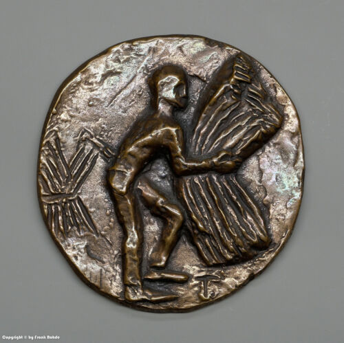 Bronze relief feldarbeiter - relief,