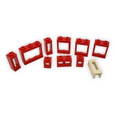 Lego Fenster Rahmen Rot Weiß Eisenbahn Train 10 Stück 7026 27 29 31b Ersatzteil