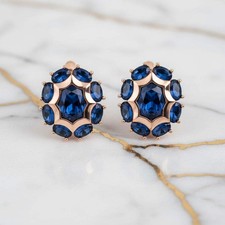 Kreolen gold blau damen - gold,