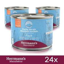 24 x Herrmanns Katzenfutter Fisch mit Grünlippmuschelpulver 200Gr MHD ABGELAUFEN
