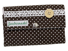 Damen Geldbörse Portemonnaie Stoff Braun Punkte Handmade Dawanda Unikat NEU