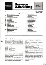 Service Manual-Anleitung für Grundig RPC 500 
