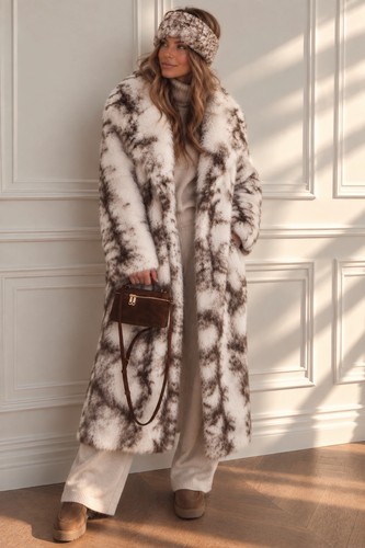 Damen langer kunstfell mantel - damen,