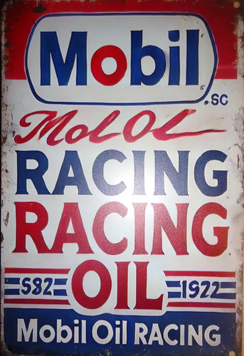 Mobil racing oil - racing, retro