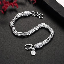 925 Silber Drachenkopf Armband