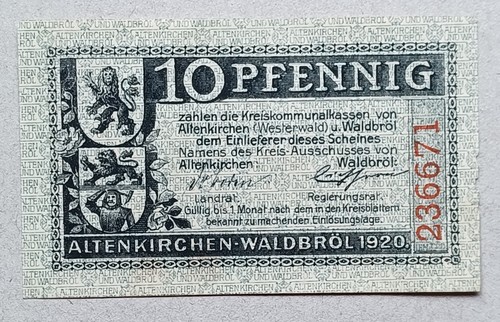 Notgeld altenkirchen waldbröl - notgeld,