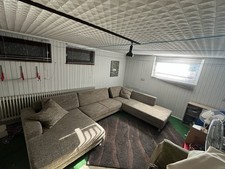 Große, graue 3-teilige Sofa Couch in U-Form