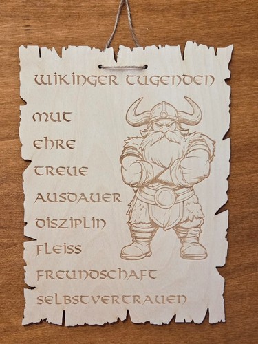 Wikinger tugenden holzschild - -,