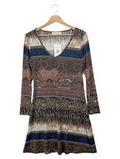 JOACHIM BOSSE Damen Freizeitkleid Gr. 32/2 Mehrfarbig Animal Ethno Vintage