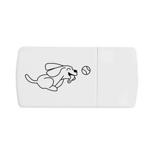 Pillendose "Hund mit Tennisball" mit Tablettenteiler (PI00038420)