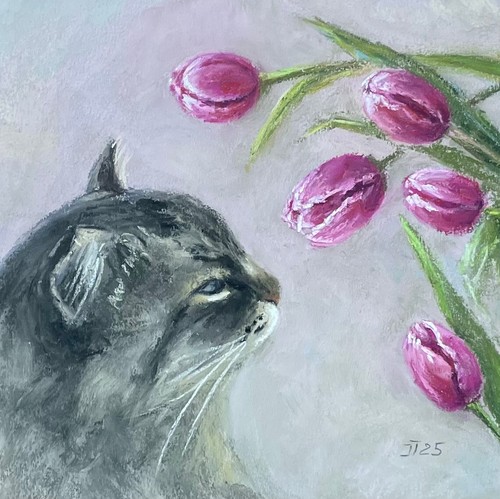 Katze original pastell - katze,