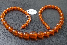 ANTIKE FACETIERT BERNSTEINKETTE COLLIER HALSKETTE AMBER NECKLAGE GETESTET - K2