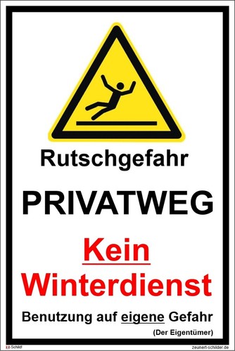 Privatweg rutschgefahr alu - privatweg,