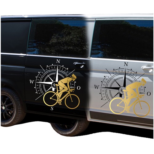 Aufkleber kompass fahrrad - aufkleber,