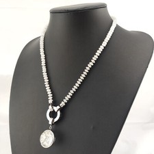 ⭐ Leonardo Halskette Collier Anhänger Strass Stein Kette Perle Silber 122 ⭐