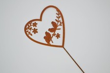 Gartenstecker Herz, Vogel