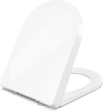 WC Sitz Deckel Absenkautomatik, Kunststoff, Softclose, D-Form, Weiß #2543