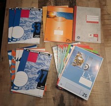 Konvolut 27 Schulhefte:  17x Nr.25 / 2x Nr.25D / 5x Nr.27 / 1x Nr.28 / 2x Nr.53