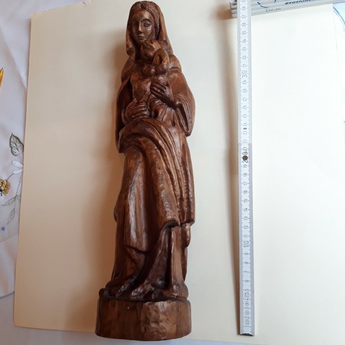 Holzfigur madonna mit kind - holzfigur,