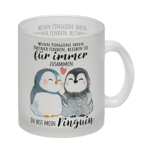 Pinguin glas tasse - tasse, mit