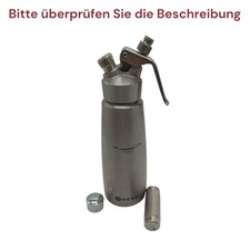 HENDI Sahnespender 0,5 L Edelstahl mit 3 Tüllen & Bürste für Sahne & Desserts