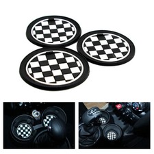 x3 Neu Kariertes Auto Cup Pad