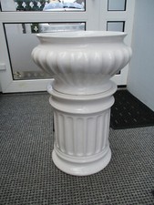 Pflanzenständer/Blumensäule mit Topf  aus glasierter Keramik