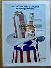 Old Crow Straight Kentucky Bourbon Whiskey Original 1969 Vintage Advert Werbung