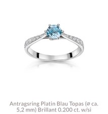 Antragsring platin blau topas - antragsring,