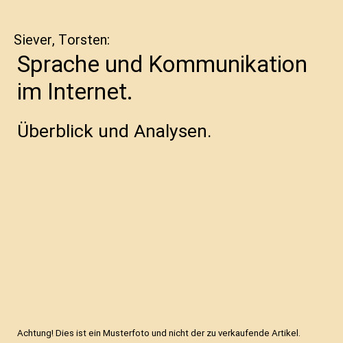 Sprache und kommunikation - sprache,