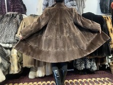 Pelzmantel Pelz geschorener Bisam REAL sheared Fur Coat Pelliccia 38-40 TOP !