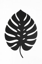 Monstera Wanddeko Schwarz 50cm