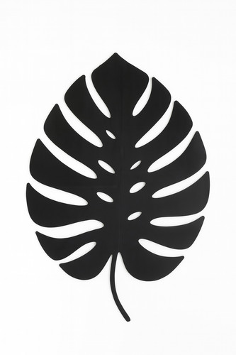 Monstera wanddeko schwarz - wanddeko, 50cm