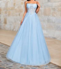 Hellblaues corsage abendkleid - hellblaues,