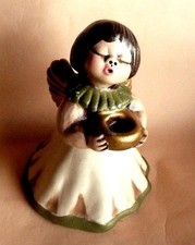 alter Original Bozener Engel THUN handbemalter Keramikengel m. Lichtnapf • 16 cm