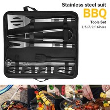 Edelstahl Grillbesteck Grillkoffer Grillzubehör Besteck Barbecue Grillset Koffer