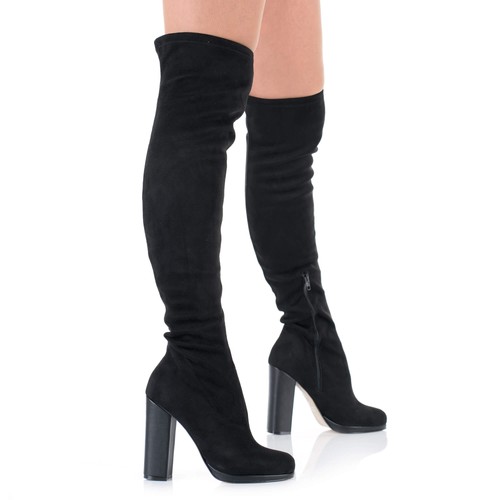 Overknee stiefel blockabsatz - overknee,