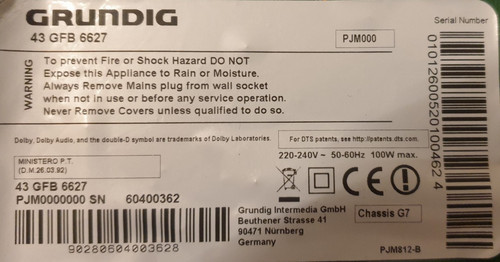 Grundig 43gfb6627 ersatzteile - grundig,