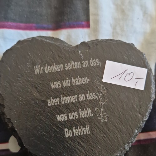 Schiefer herz gedenkstein grau - schiefer,