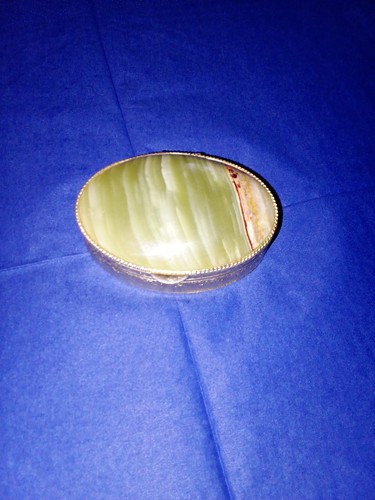Vintage schmuckdose onyx grün - onyx,