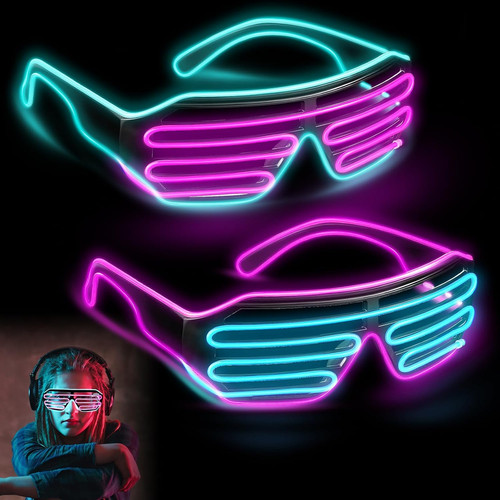 Led brille party neon rave - neon,