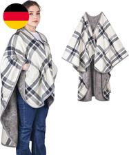 Damen Poncho Fleece Tragbare Decke Flanell Schal Decke Bequemer Poncho-Überwurf 