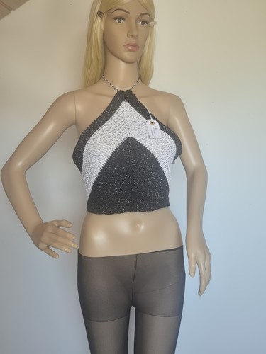 Sommertop schwarz weiß mit - sommertop,