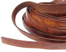 Lederband (ab 2,76€/m) Flach 15 x 2,5 mm. Antik Braun Lederriemen. Länge wählbar